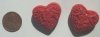 2 24x27x14mm Red Cinnabar Floral Hearts